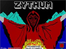 Title screen of Zythum on the Sinclair ZX Spectrum.