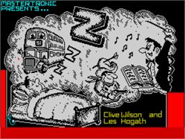Title screen of Zzzz on the Sinclair ZX Spectrum.