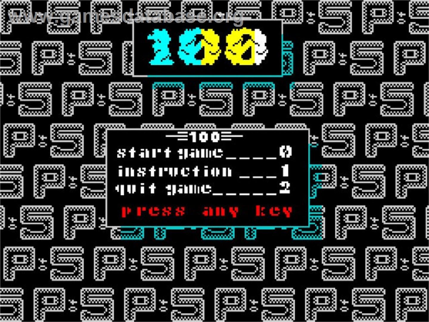 100 - Sinclair ZX Spectrum - Artwork - Title Screen