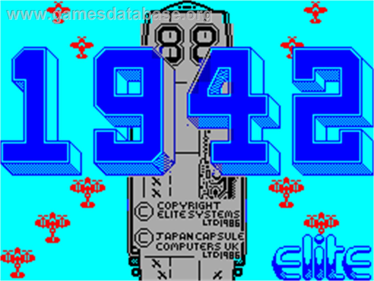 1942 - Sinclair ZX Spectrum - Artwork - Title Screen