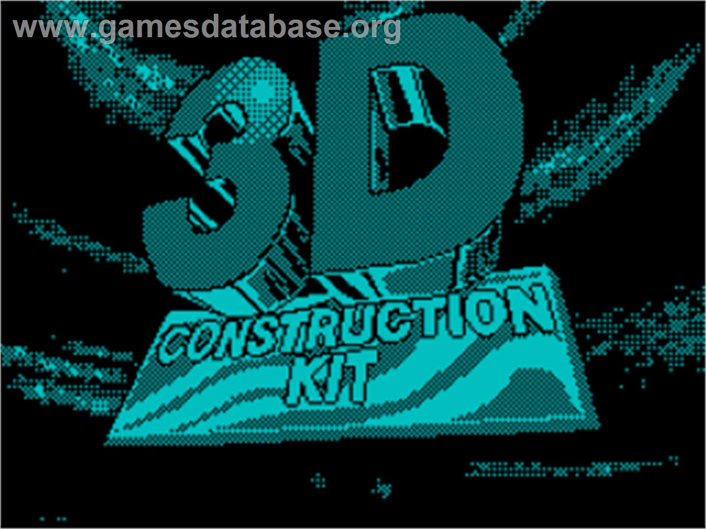 3D Construction Kit - Sinclair ZX Spectrum - Artwork - Title Screen