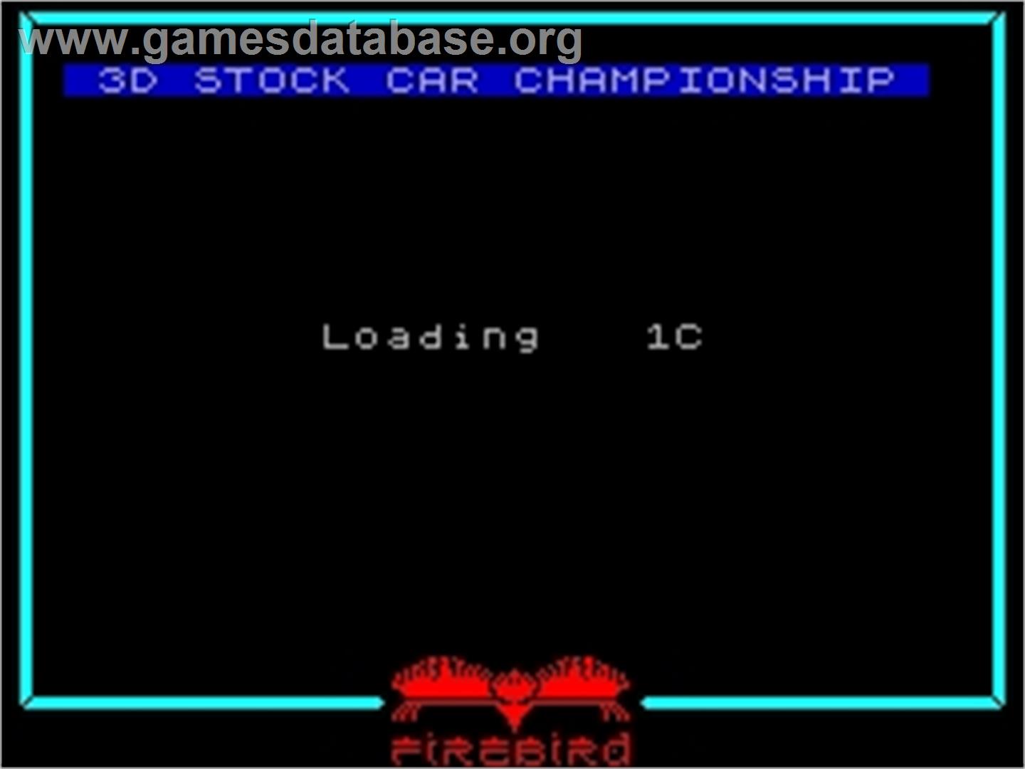 3D Stock Car Championship - Sinclair ZX Spectrum - Artwork - Title Screen