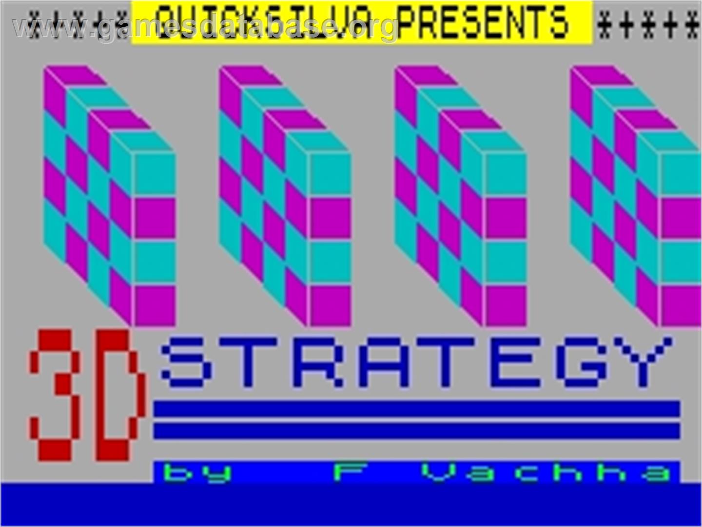 3D Strategy - Sinclair ZX Spectrum - Artwork - Title Screen