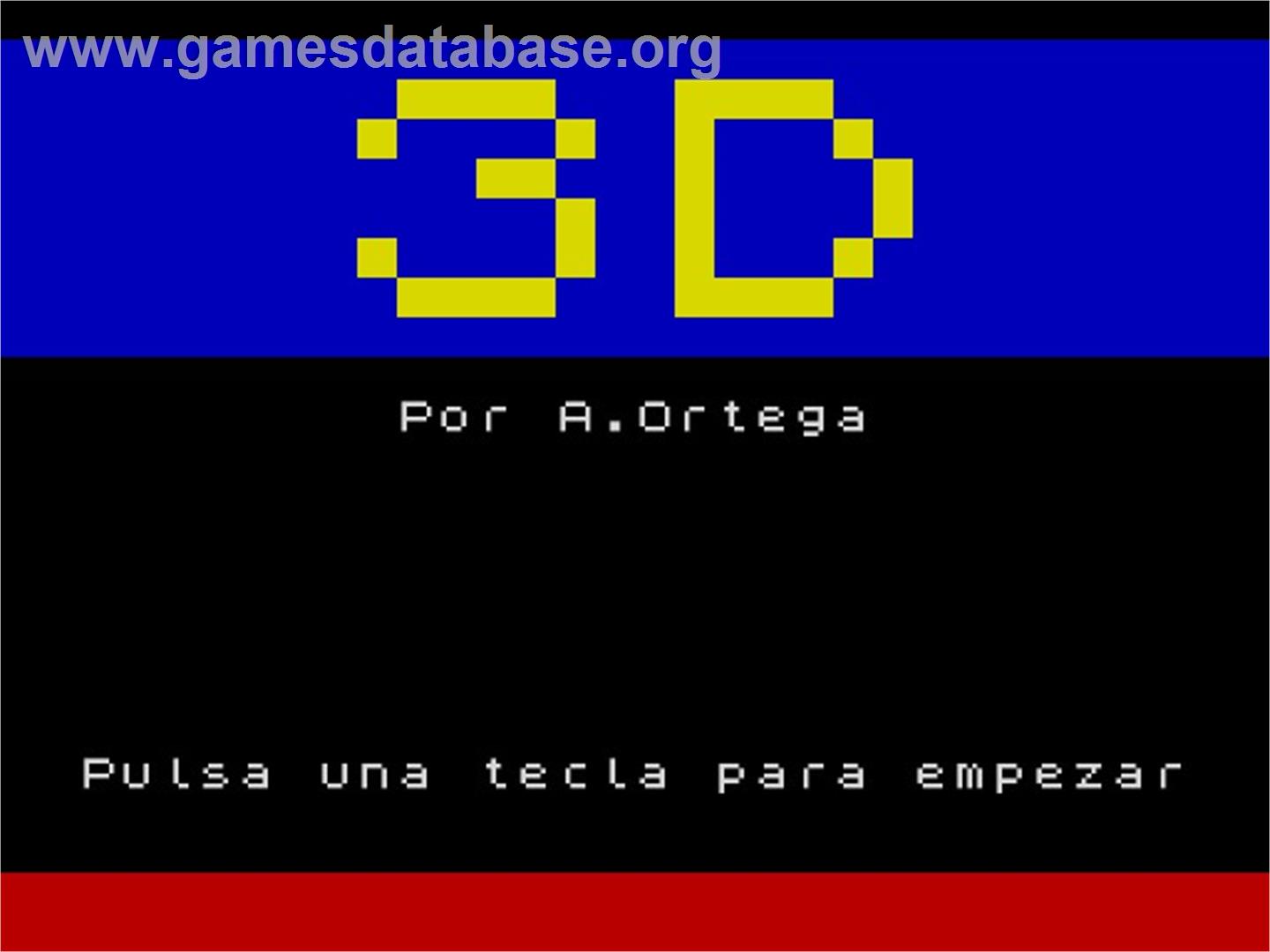 3d - Sinclair ZX Spectrum - Artwork - Title Screen