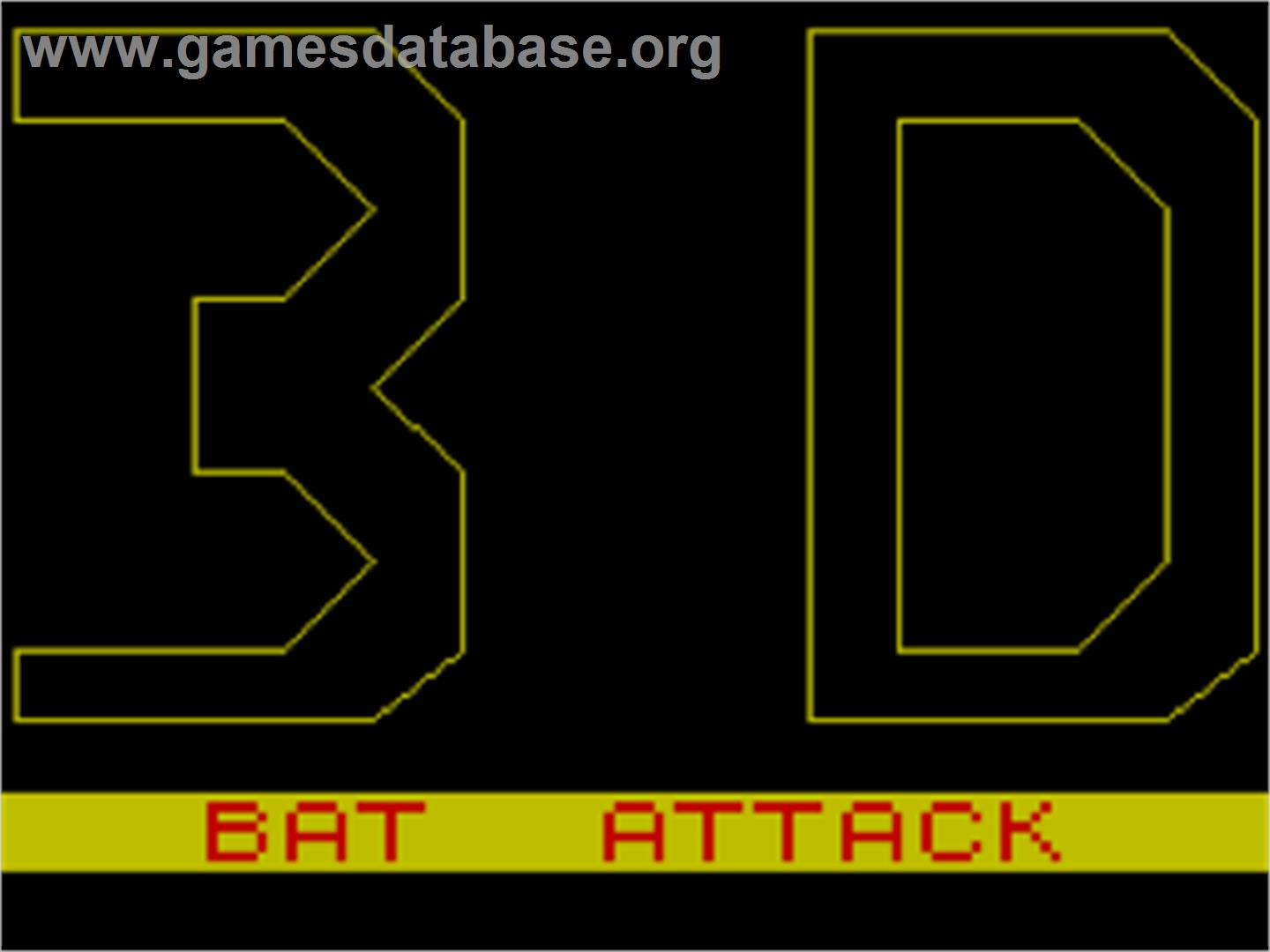 3d Bat Attack - Sinclair ZX Spectrum - Artwork - Title Screen