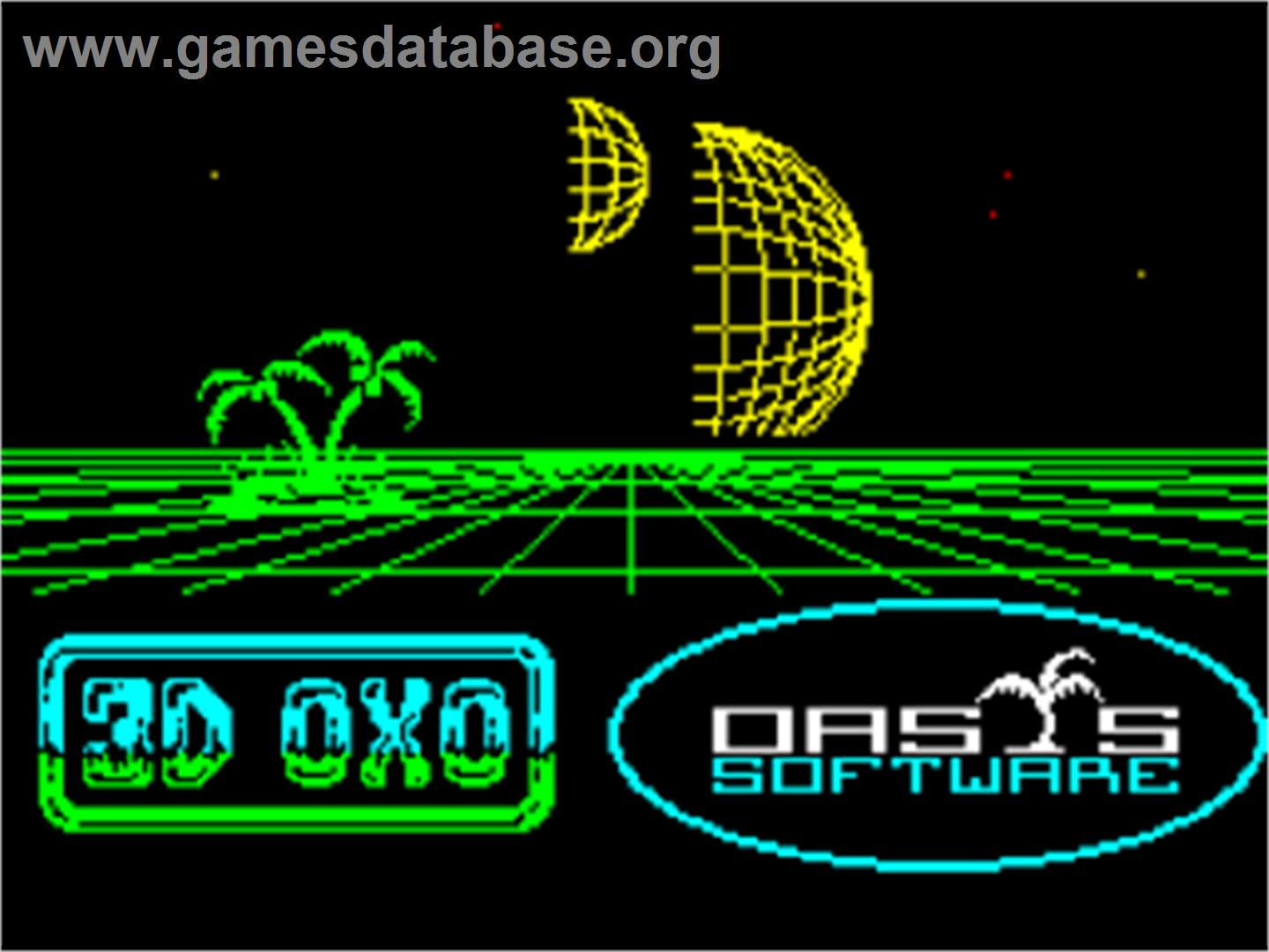 3d Oxo - Sinclair ZX Spectrum - Artwork - Title Screen