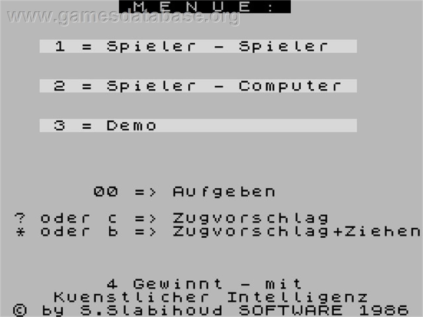 4 Gewinnt - Sinclair ZX Spectrum - Artwork - Title Screen