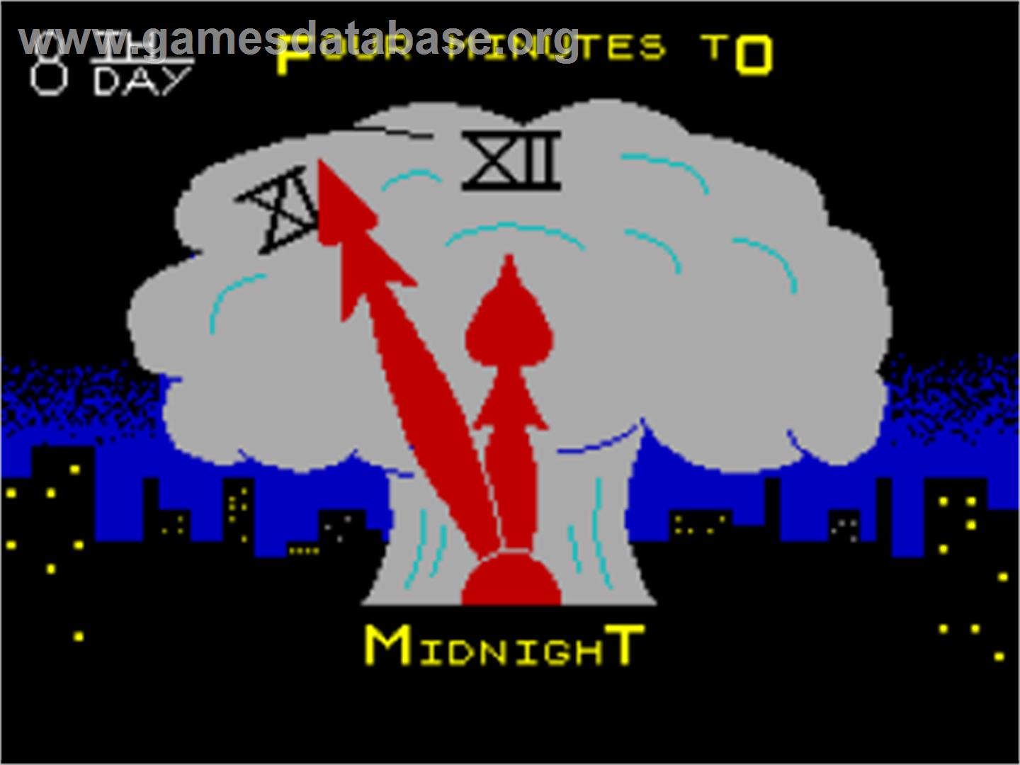 4 Minute Warning - Sinclair ZX Spectrum - Artwork - Title Screen
