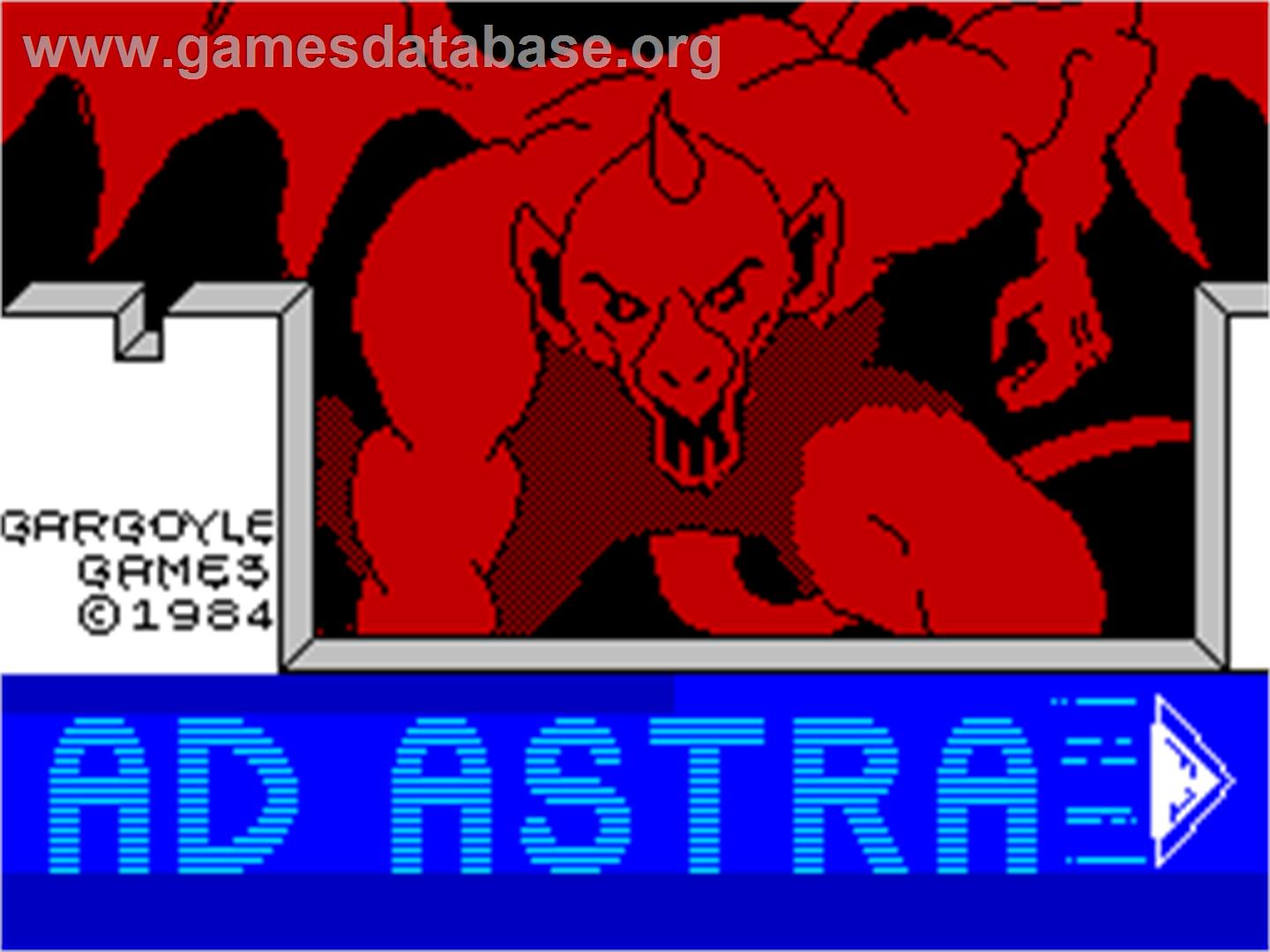 Ad Astra - Sinclair ZX Spectrum - Artwork - Title Screen