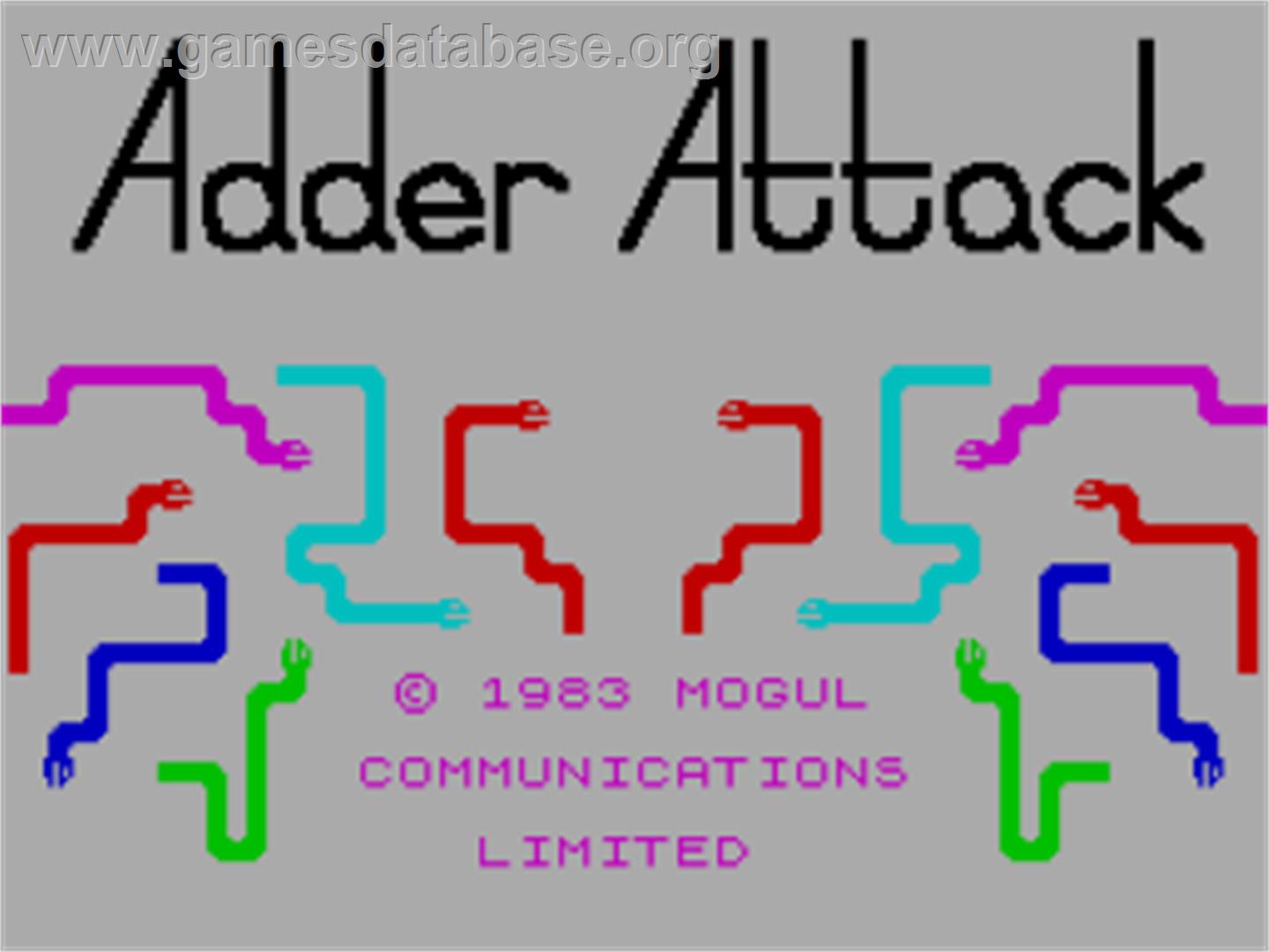 Adder Attack - Sinclair ZX Spectrum - Artwork - Title Screen