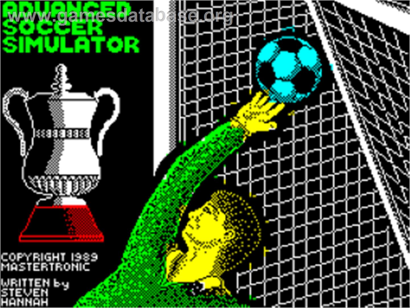 Advanced Soccer Simulator - Sinclair ZX Spectrum - Artwork - Title Screen