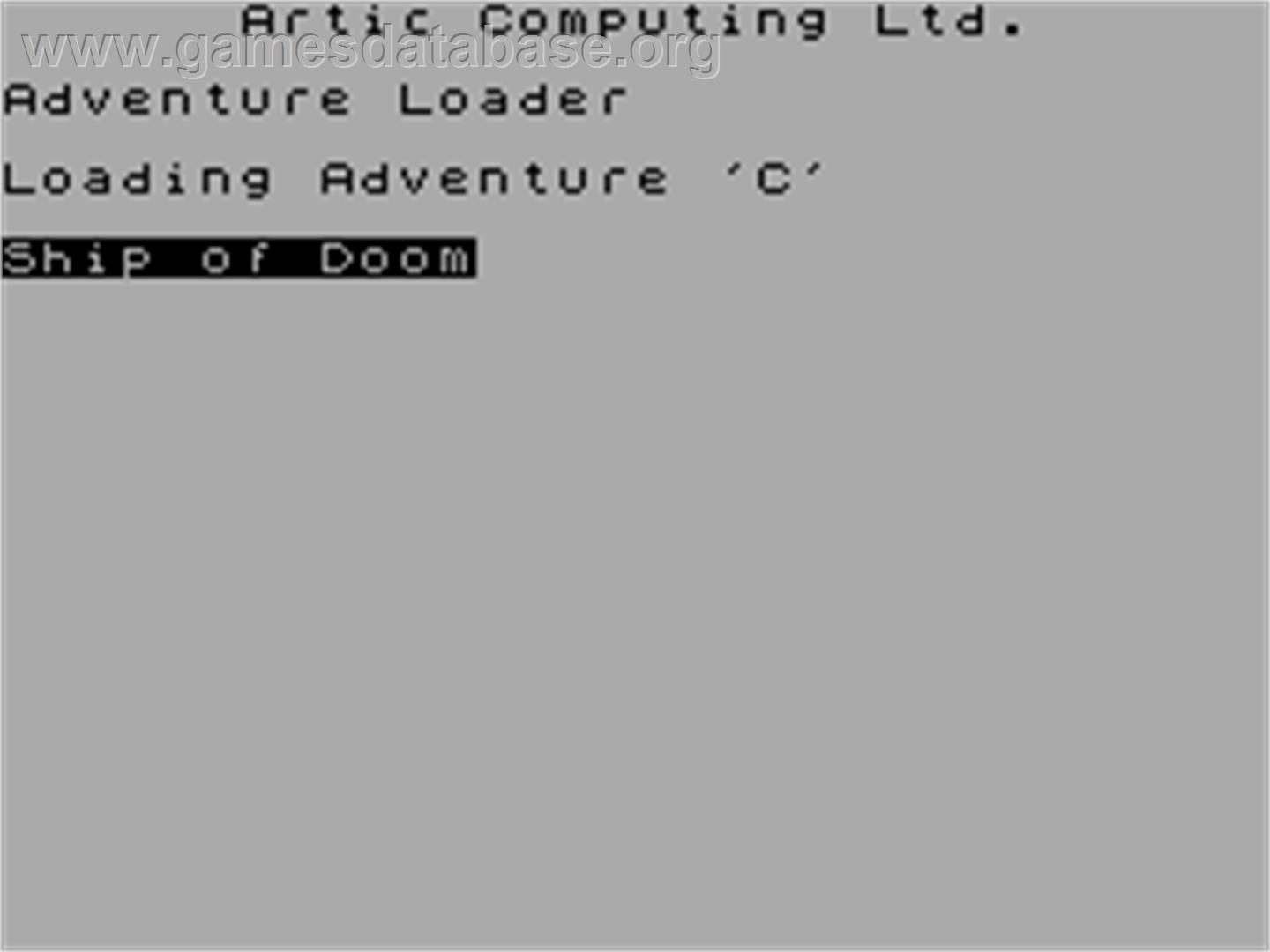 Adventure C: Ship Of Doom - Sinclair ZX Spectrum - Artwork - Title Screen