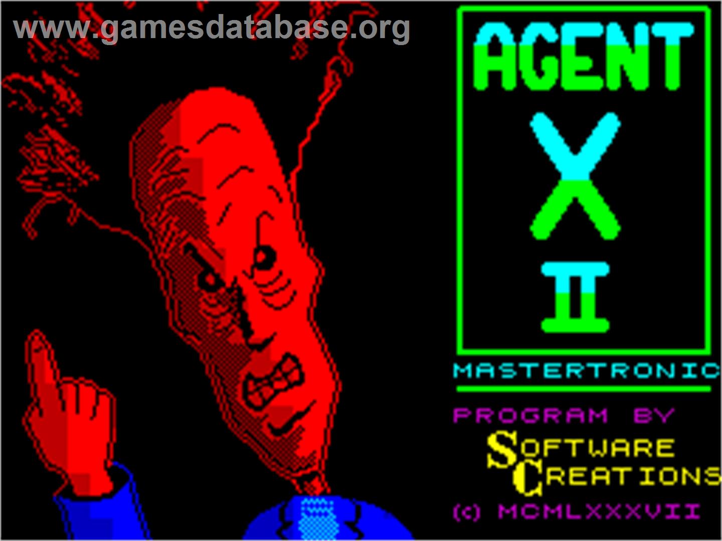 Agent X II: The Mad Prof's Back! - Sinclair ZX Spectrum - Artwork - Title Screen