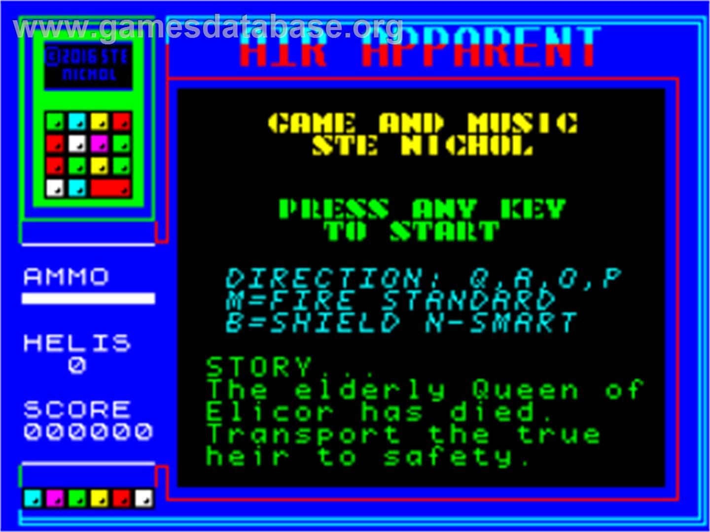 Air Apparent - Sinclair ZX Spectrum - Artwork - Title Screen