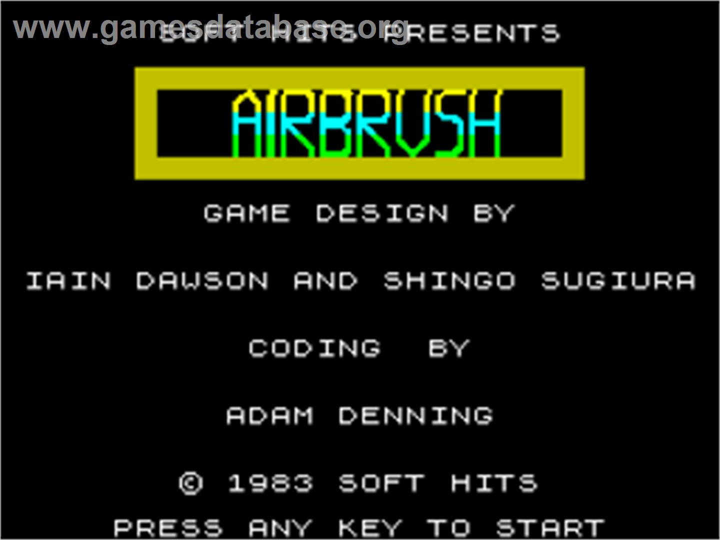 Air Brush - Sinclair ZX Spectrum - Artwork - Title Screen