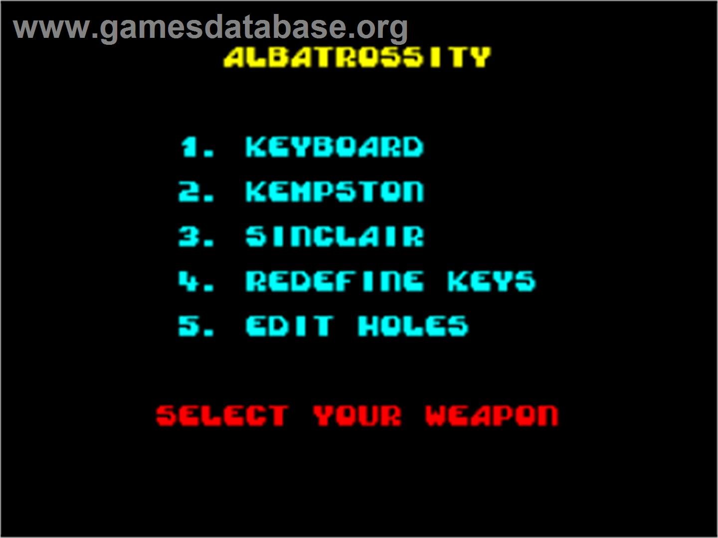 Albatrossity - Sinclair ZX Spectrum - Artwork - Title Screen