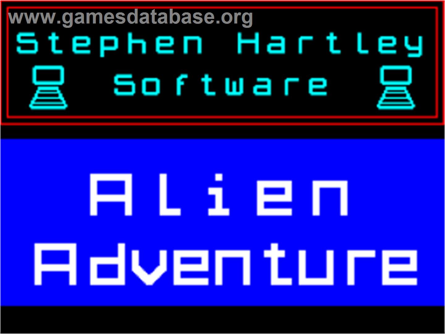 Alien Adventure - Sinclair ZX Spectrum - Artwork - Title Screen