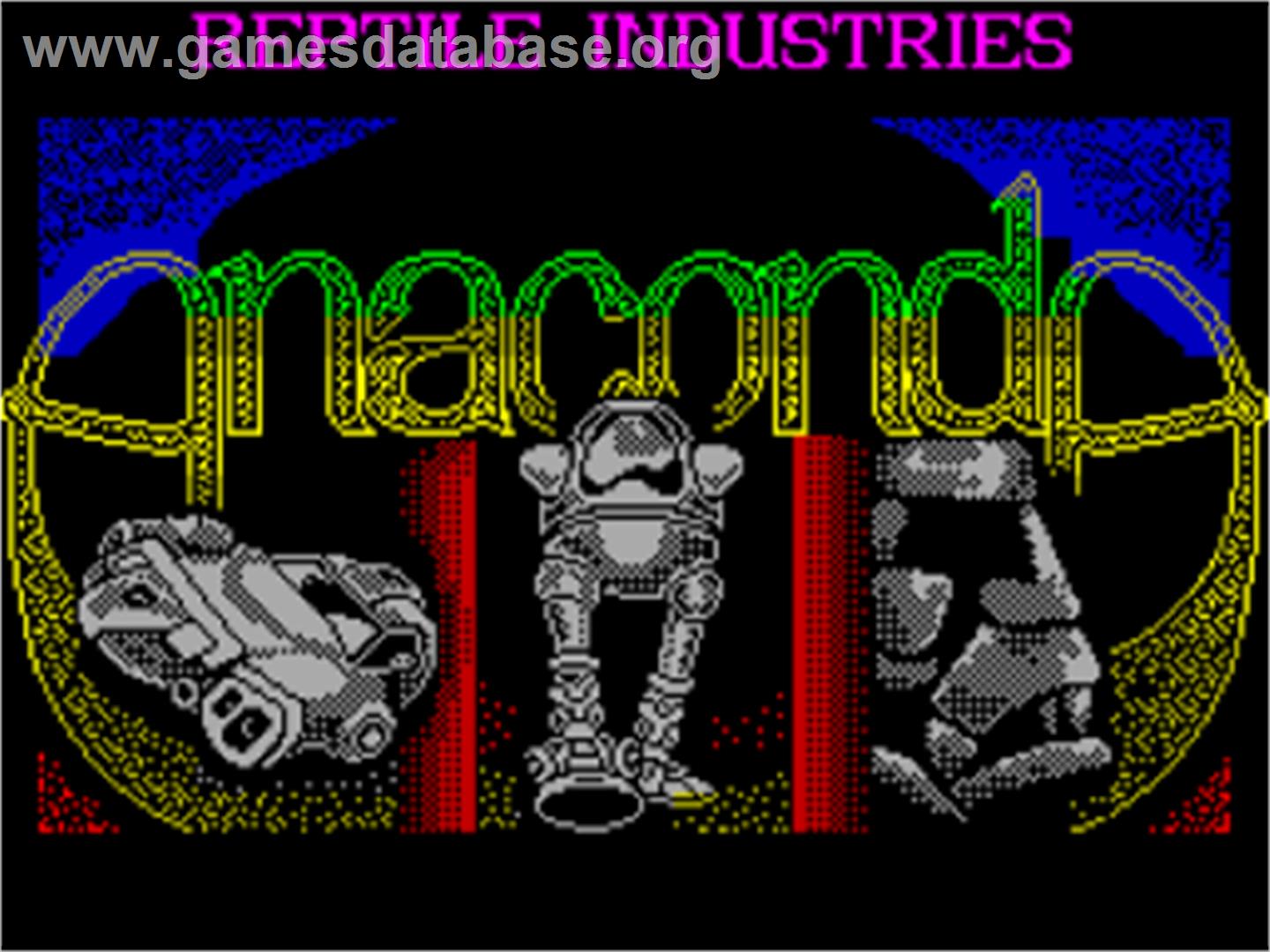 Anaconda - Sinclair ZX Spectrum - Artwork - Title Screen