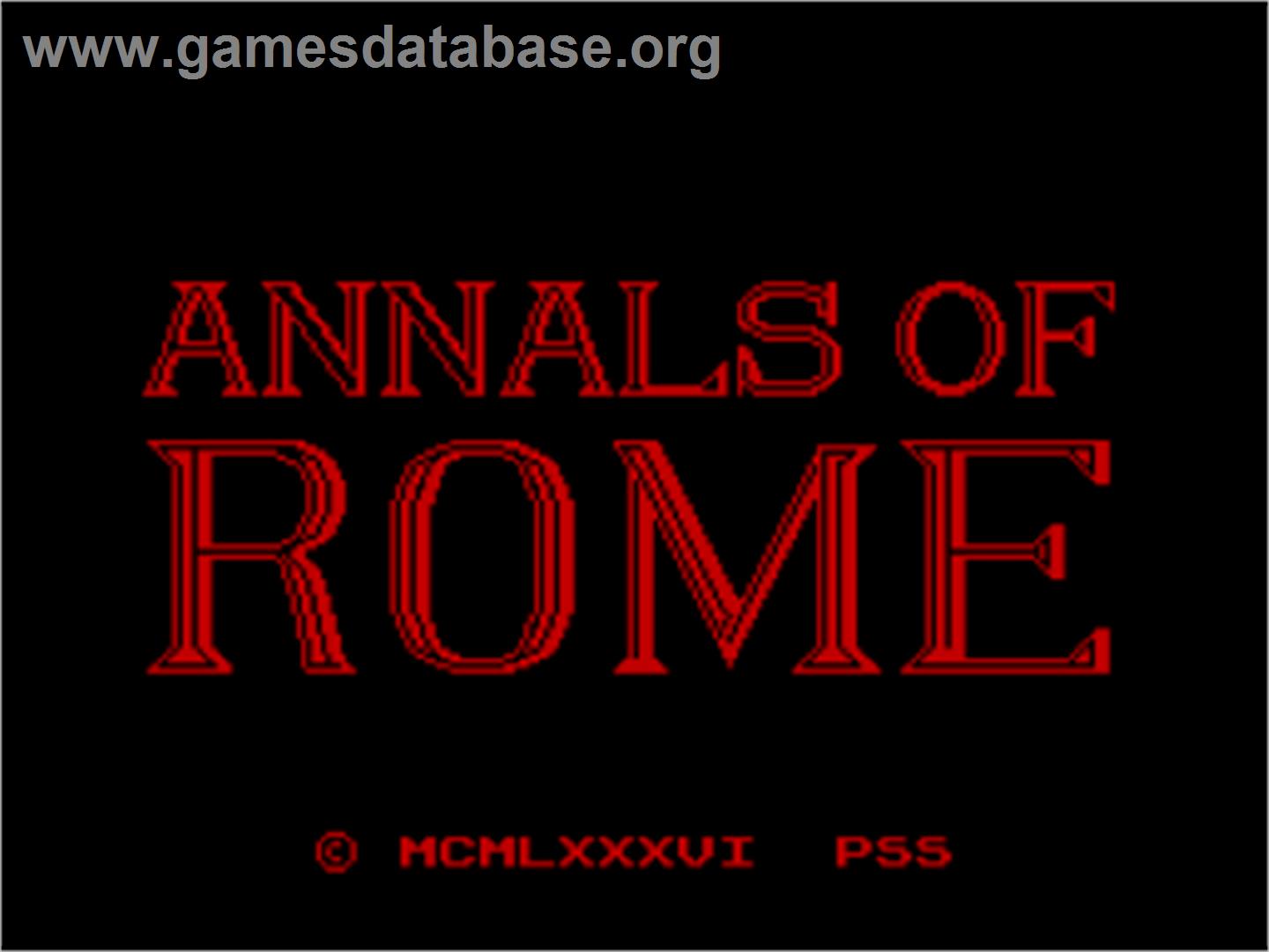 Annals Of Rome - Sinclair ZX Spectrum - Artwork - Title Screen