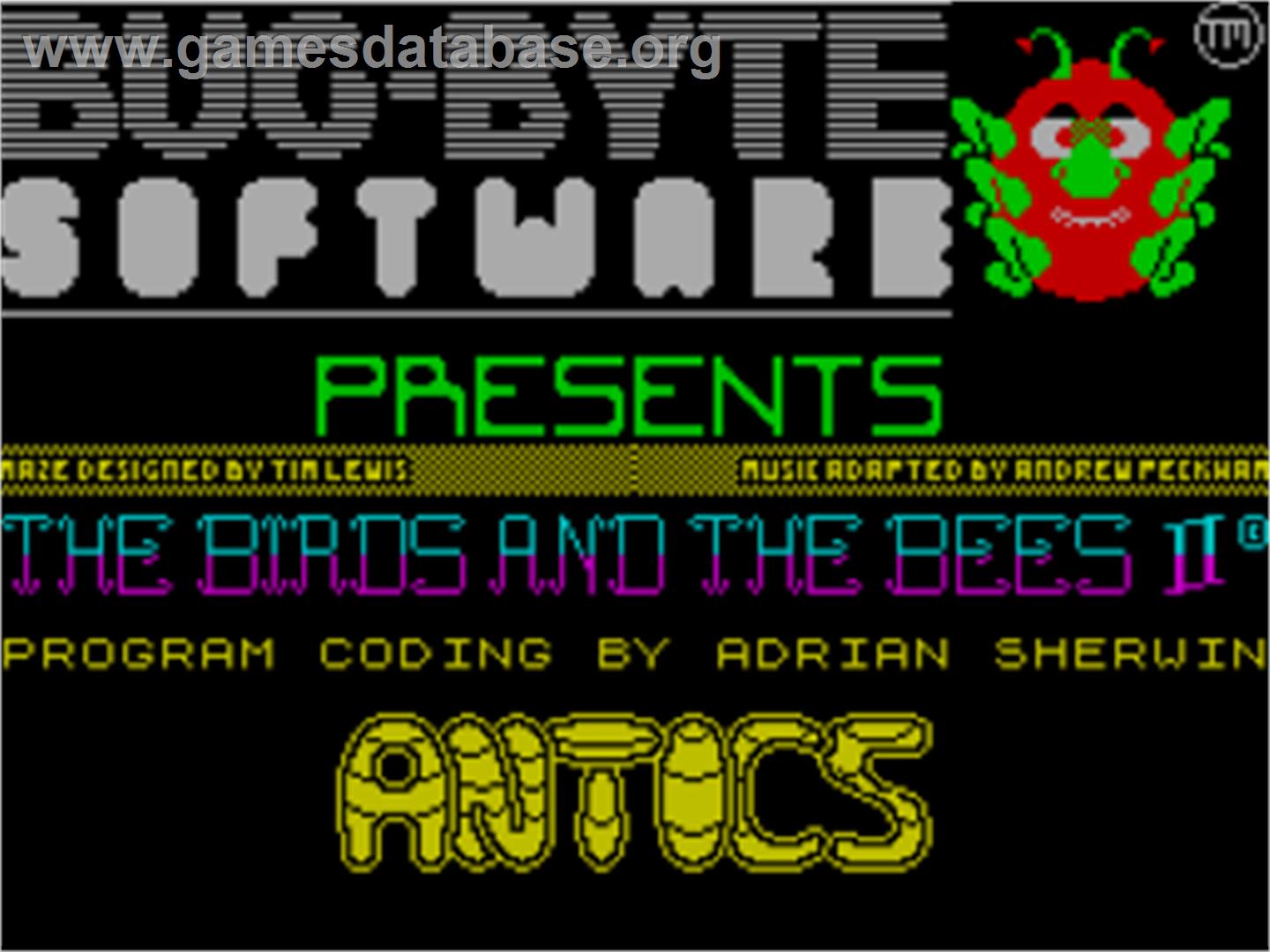Antics - Sinclair ZX Spectrum - Artwork - Title Screen