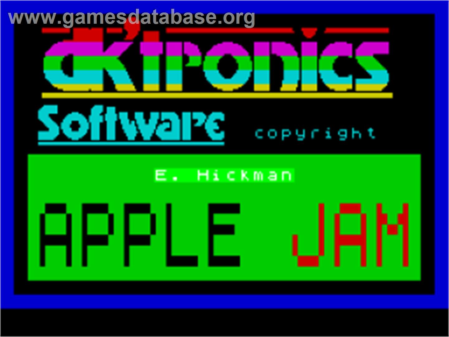 Apple Jam - Sinclair ZX Spectrum - Artwork - Title Screen