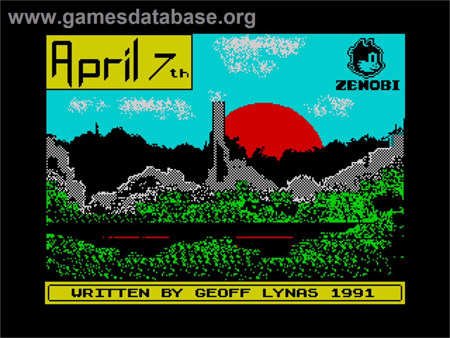 April 7th - Sinclair ZX Spectrum - Artwork - Title Screen