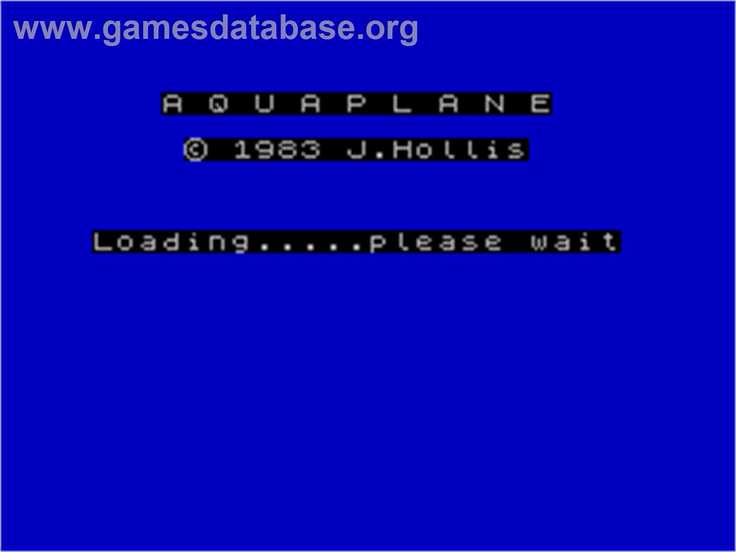 Aquaplane - Sinclair ZX Spectrum - Artwork - Title Screen