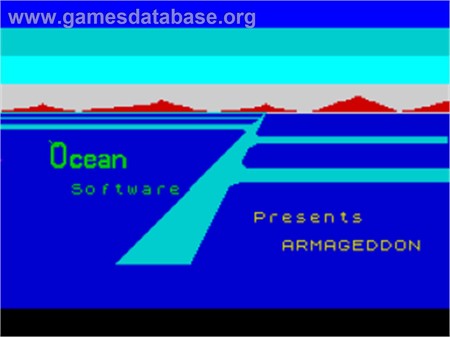 Armageddon - Sinclair ZX Spectrum - Artwork - Title Screen