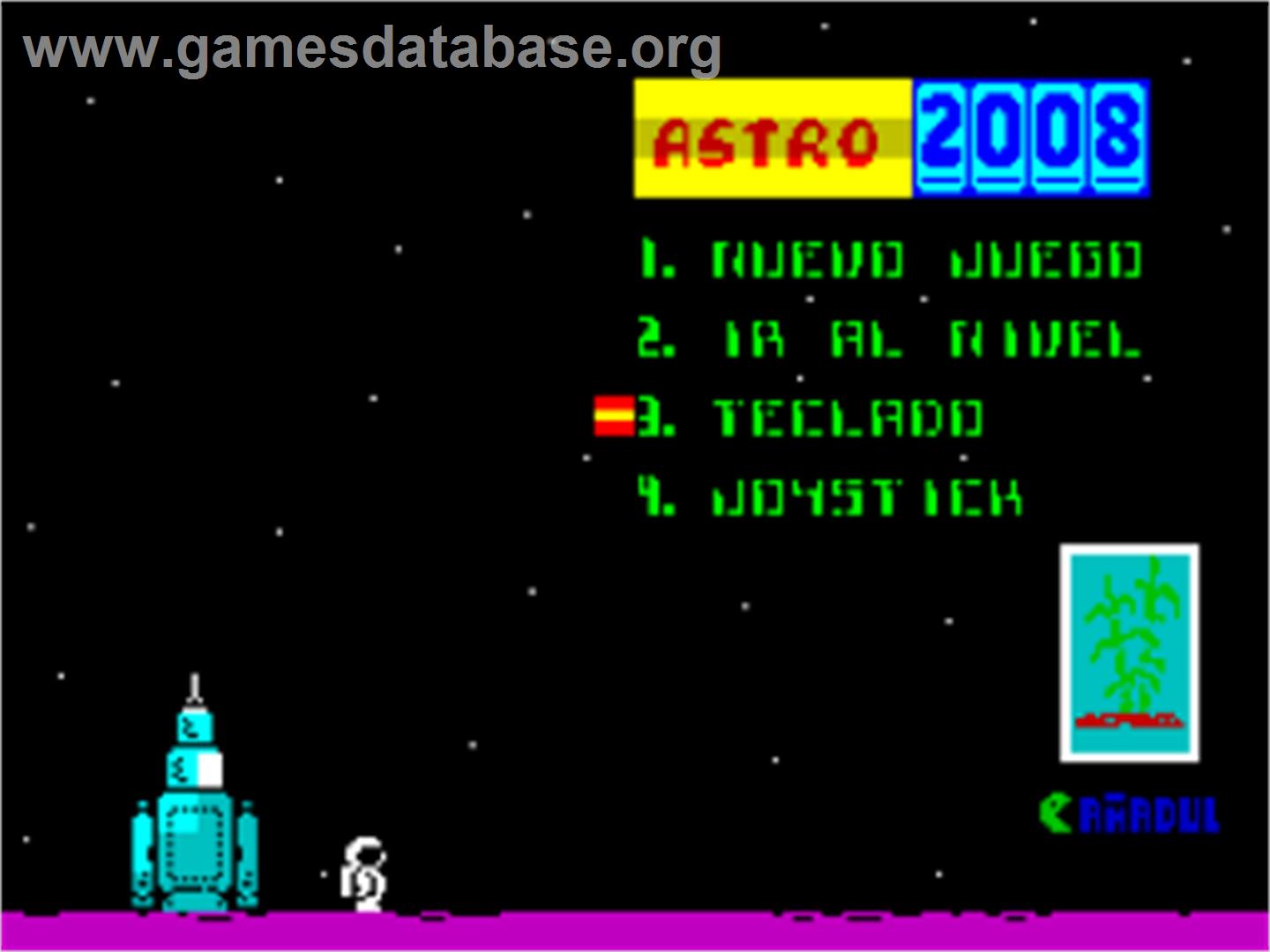 Astro 2008 - Sinclair ZX Spectrum - Artwork - Title Screen