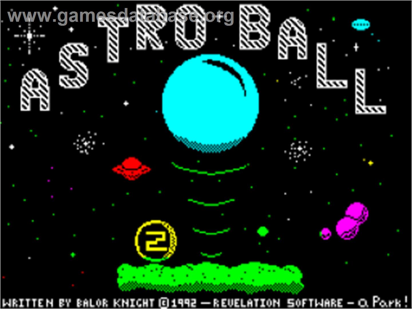 Astroball - Sinclair ZX Spectrum - Artwork - Title Screen