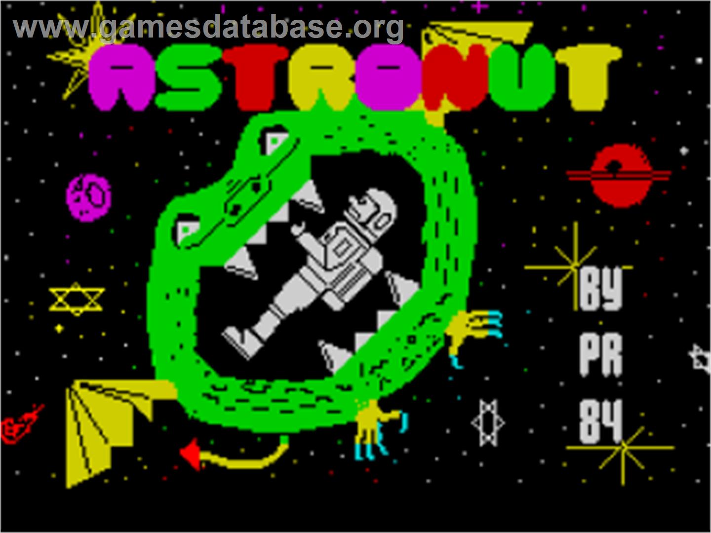 Astronut - Sinclair ZX Spectrum - Artwork - Title Screen