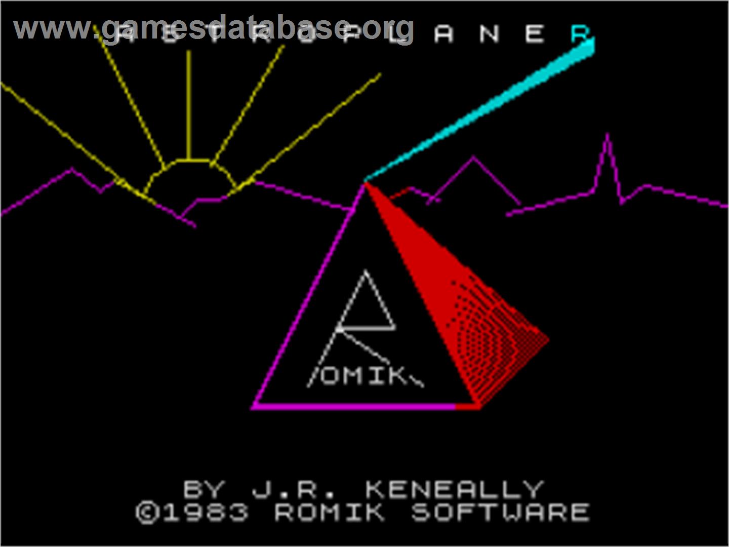 Astroplaner - Sinclair ZX Spectrum - Artwork - Title Screen