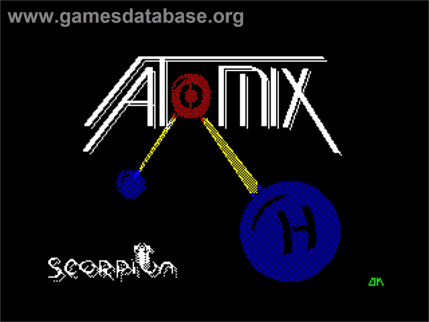 Atomix - Sinclair ZX Spectrum - Artwork - Title Screen