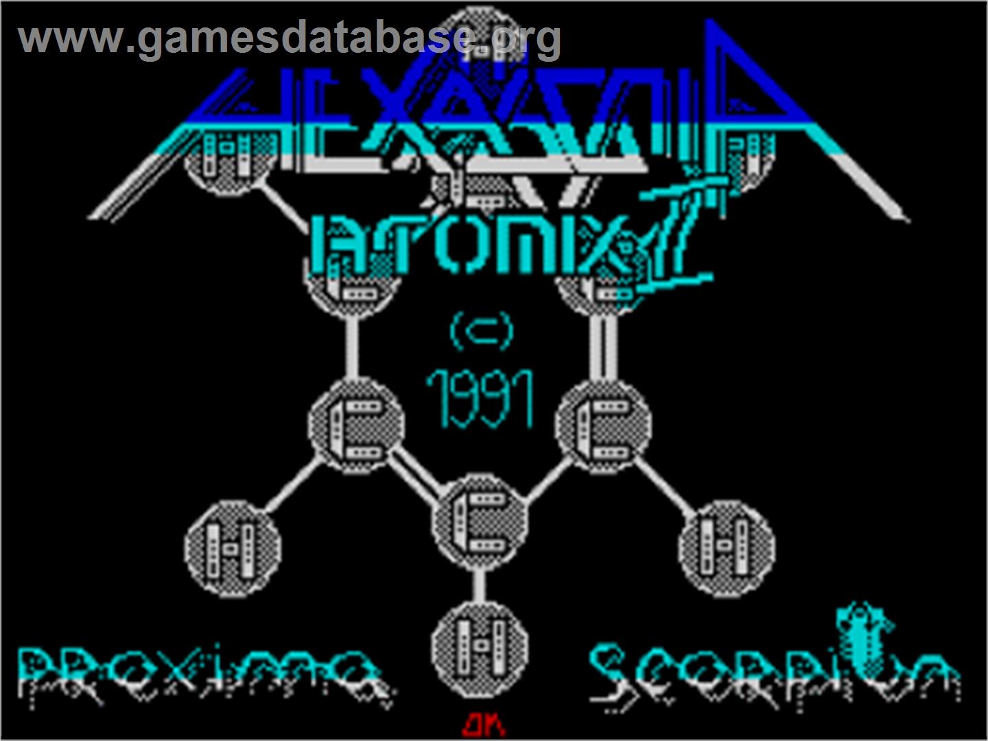 Atomix 2 - Hexagonia - Sinclair ZX Spectrum - Artwork - Title Screen