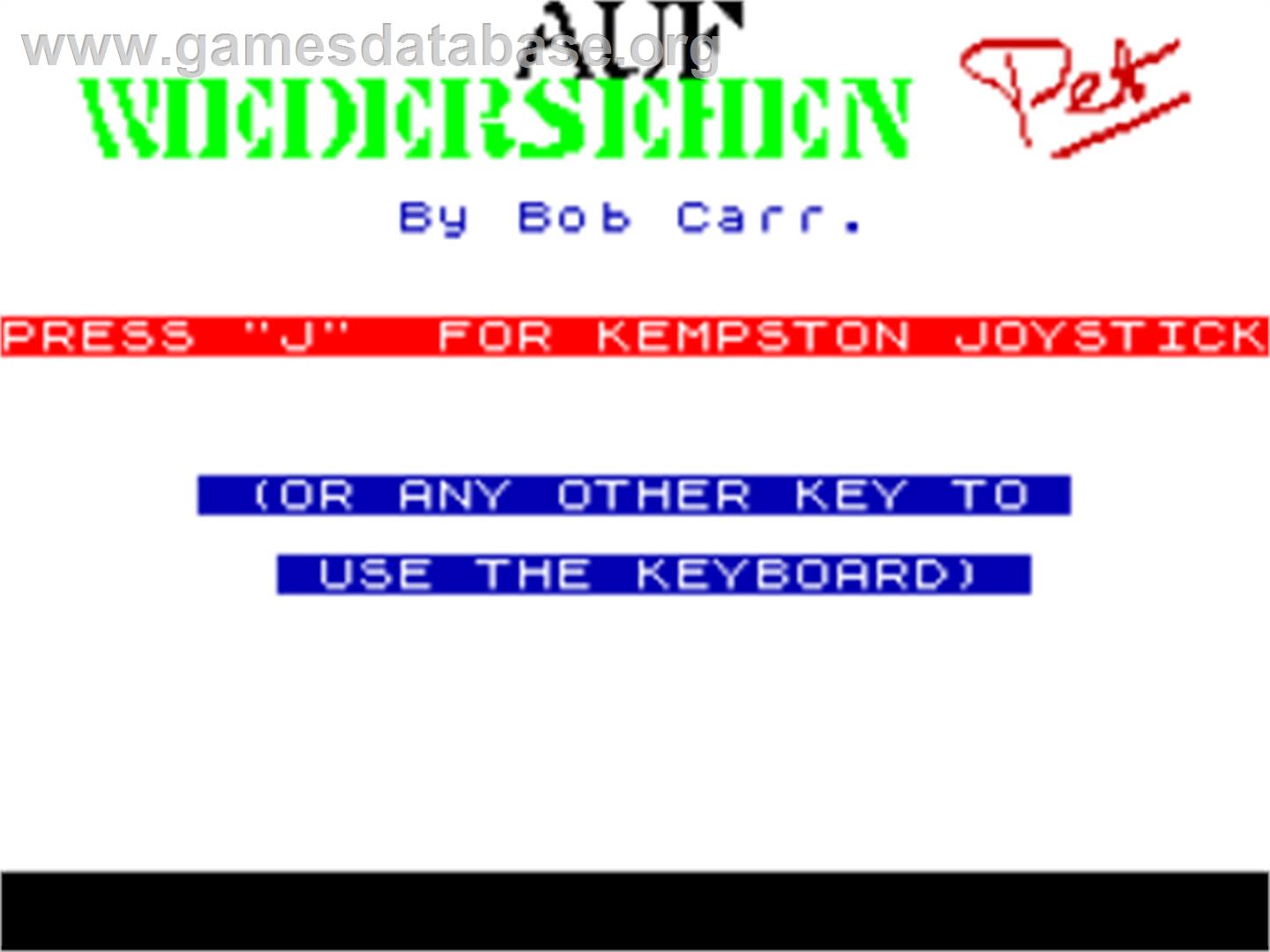Auf Wiedersehen Pet - Sinclair ZX Spectrum - Artwork - Title Screen