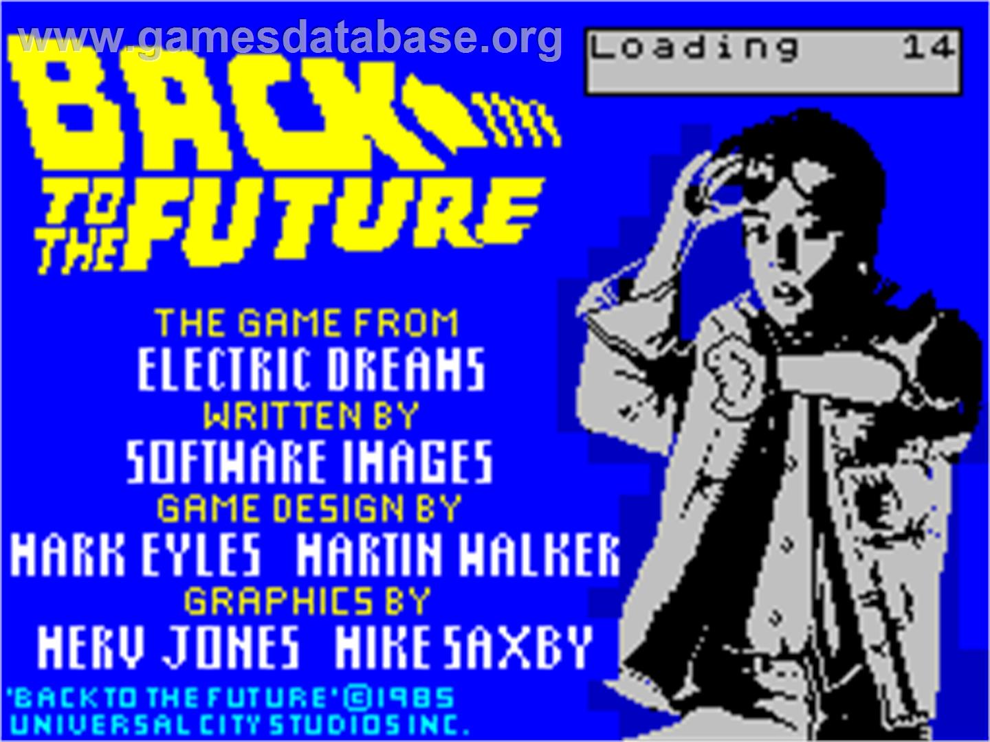 Back to the Future - Sinclair ZX Spectrum - Artwork - Title Screen
