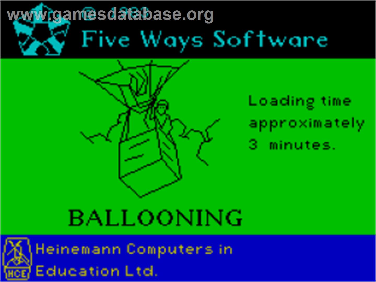 Ballooning - Sinclair ZX Spectrum - Artwork - Title Screen