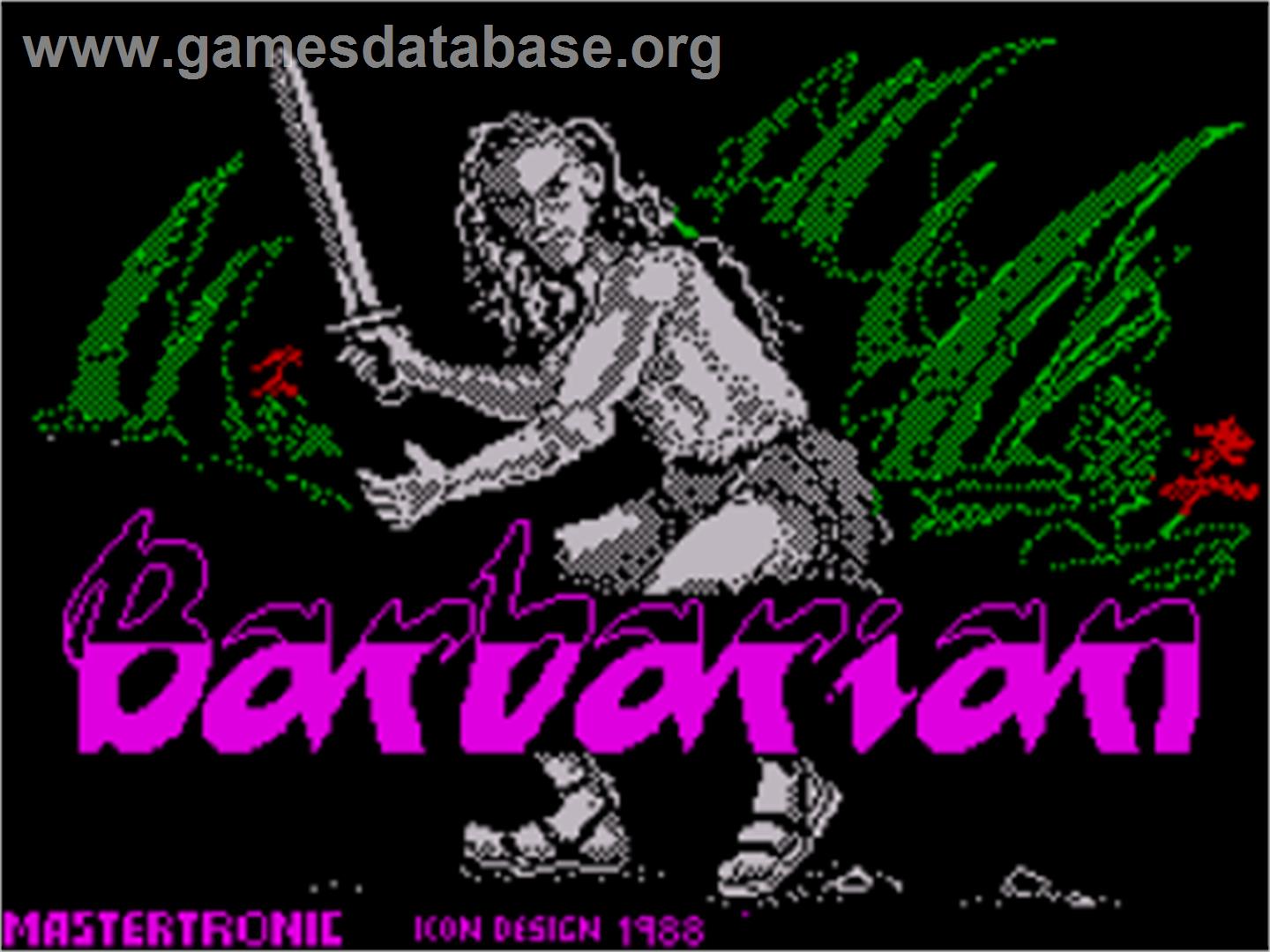 Barbarian (Palace Software) - Sinclair ZX Spectrum - Artwork - Title Screen