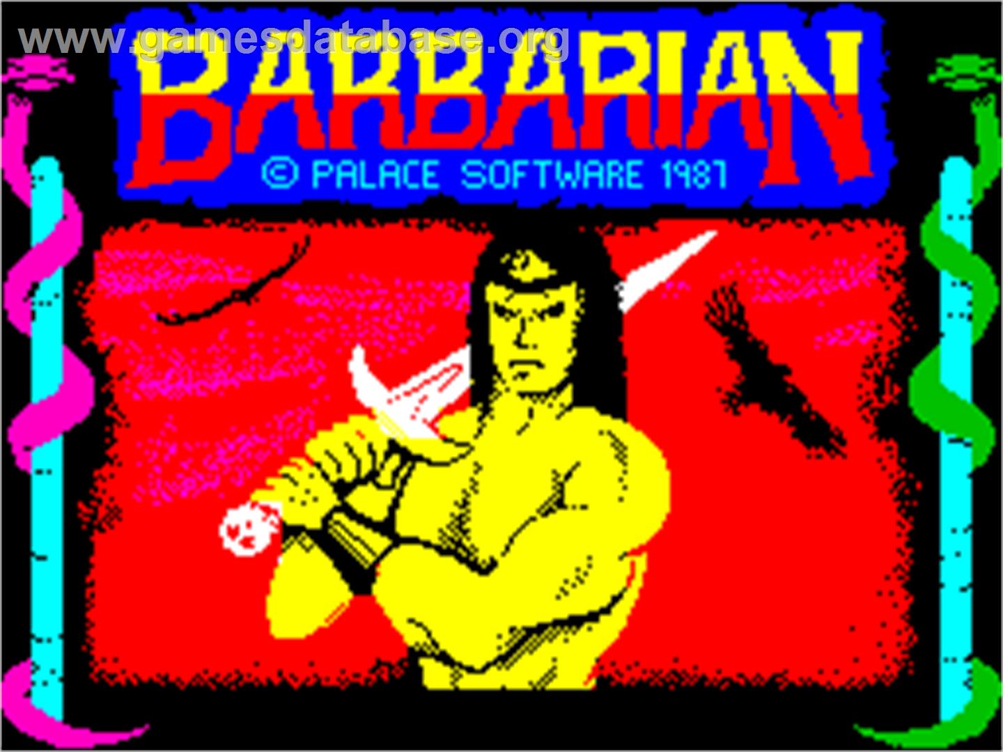 Barbarian - Sinclair ZX Spectrum - Artwork - Title Screen