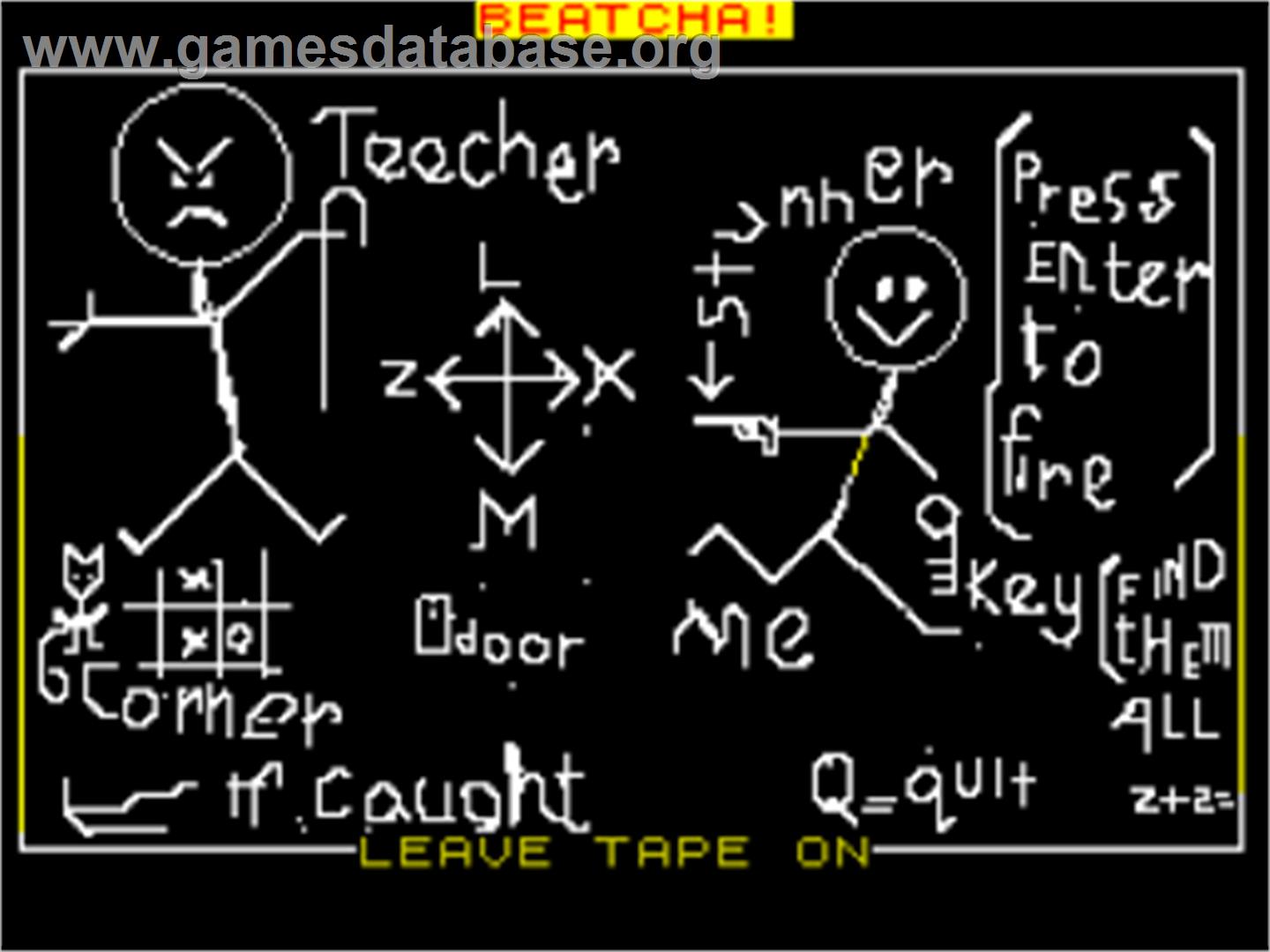 Beatcha - Sinclair ZX Spectrum - Artwork - Title Screen
