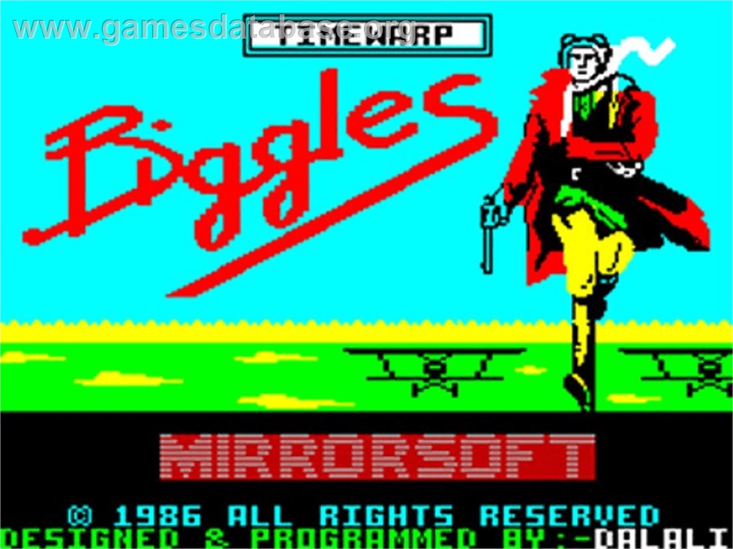 Biggles - Sinclair ZX Spectrum - Artwork - Title Screen