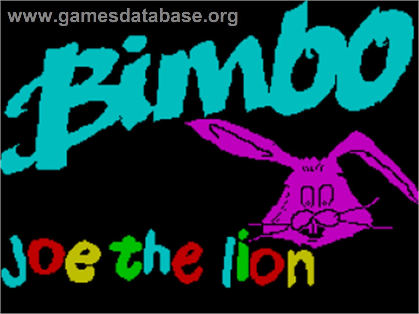 Bimbo - Sinclair ZX Spectrum - Artwork - Title Screen