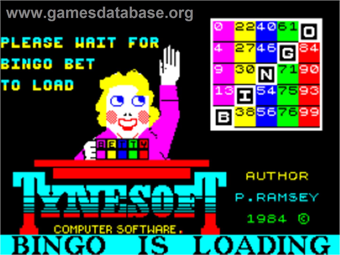 Bingo - Sinclair ZX Spectrum - Artwork - Title Screen