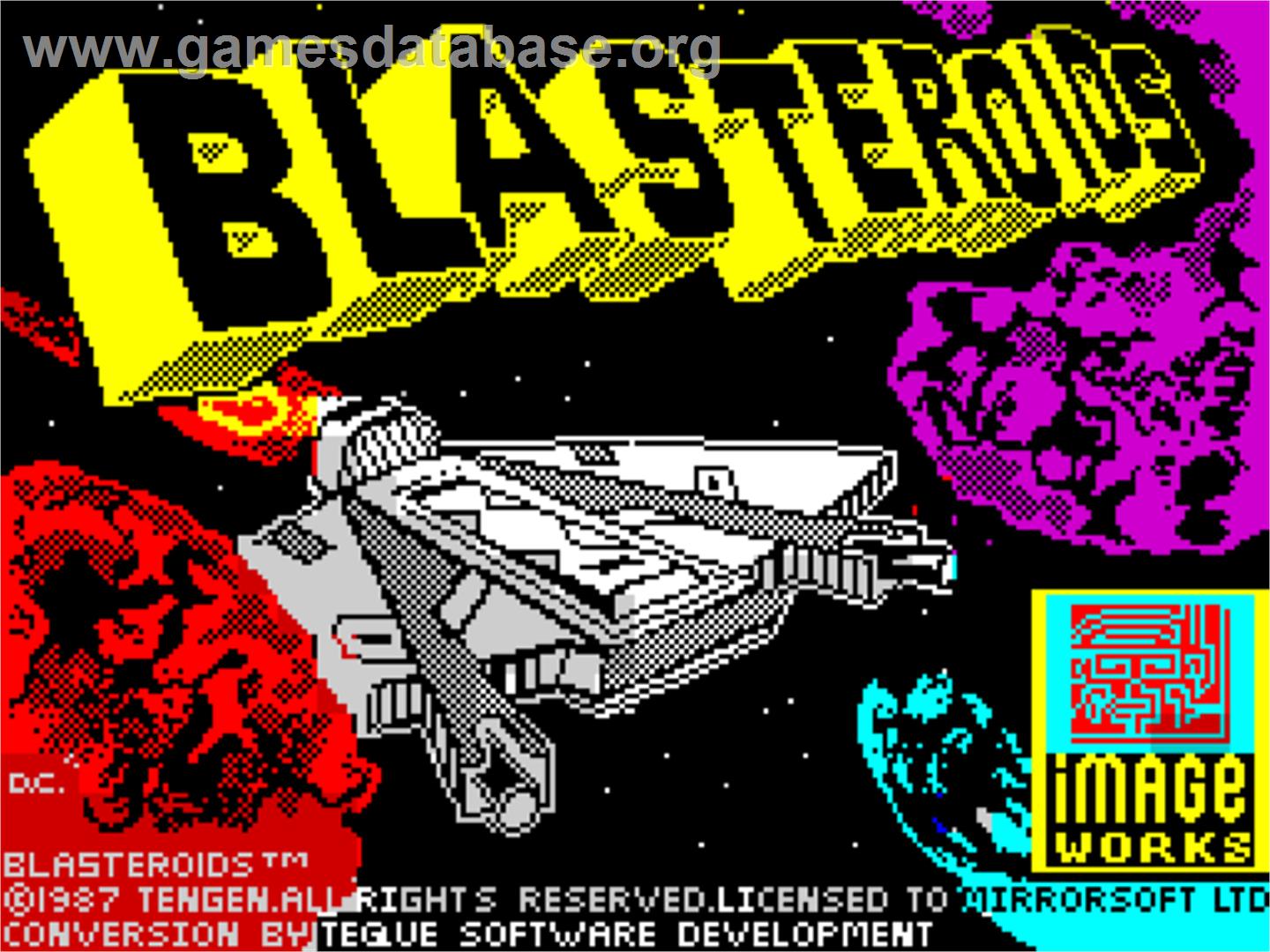 Blasteroids - Sinclair ZX Spectrum - Artwork - Title Screen