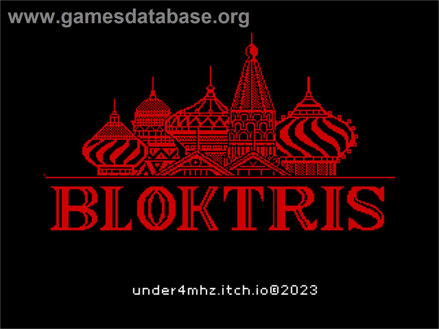 Bloktris - Sinclair ZX Spectrum - Artwork - Title Screen