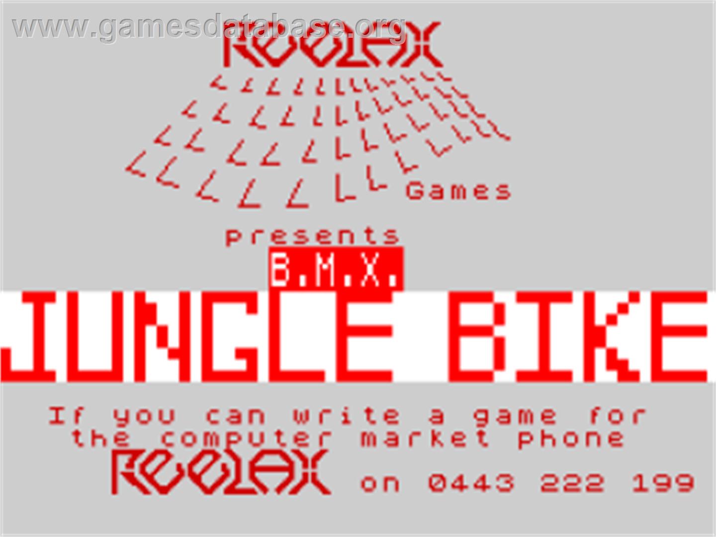 Bmx Jungle Bike - Sinclair ZX Spectrum - Artwork - Title Screen