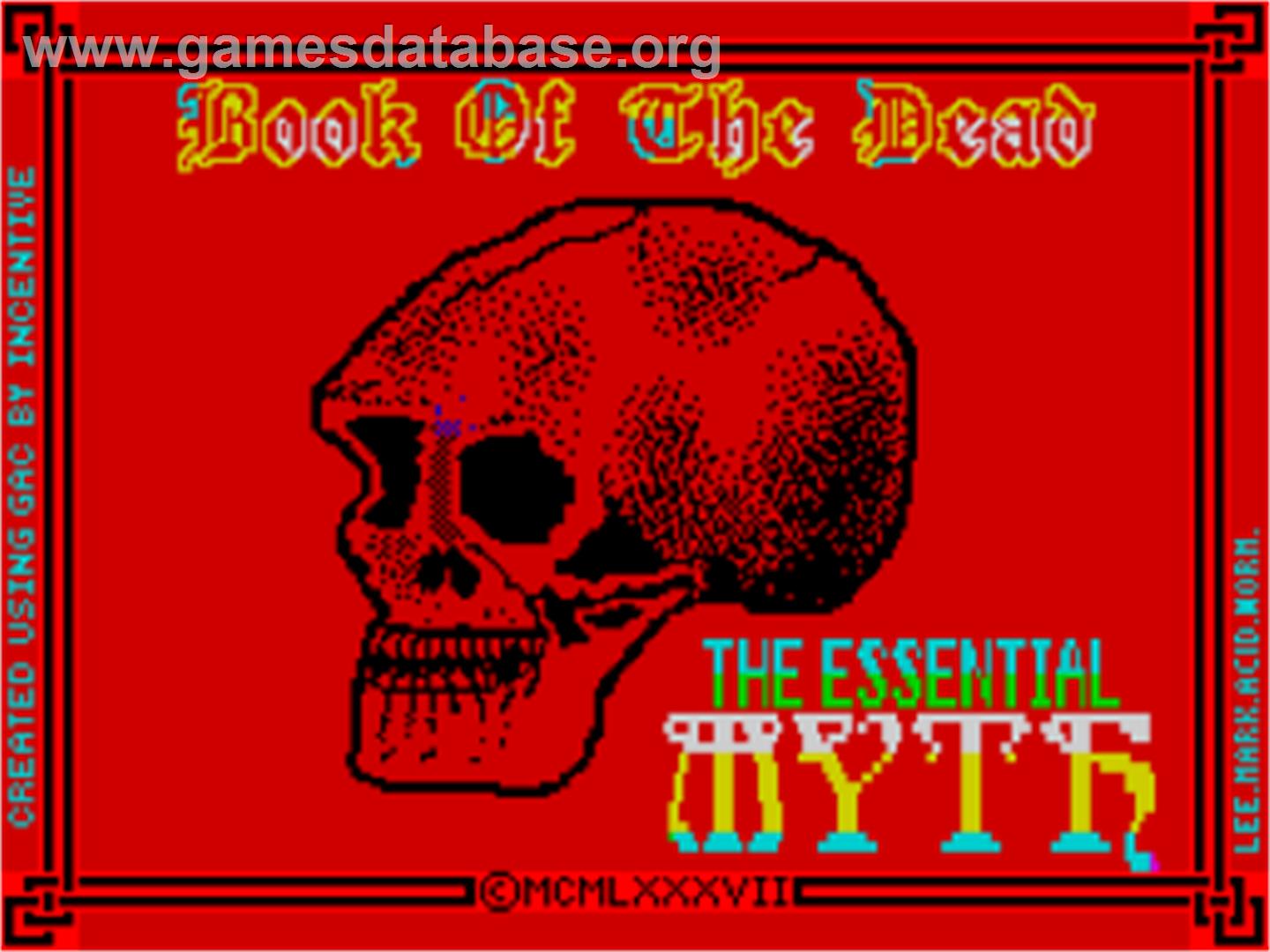 Book Of The Dead - Sinclair ZX Spectrum - Artwork - Title Screen