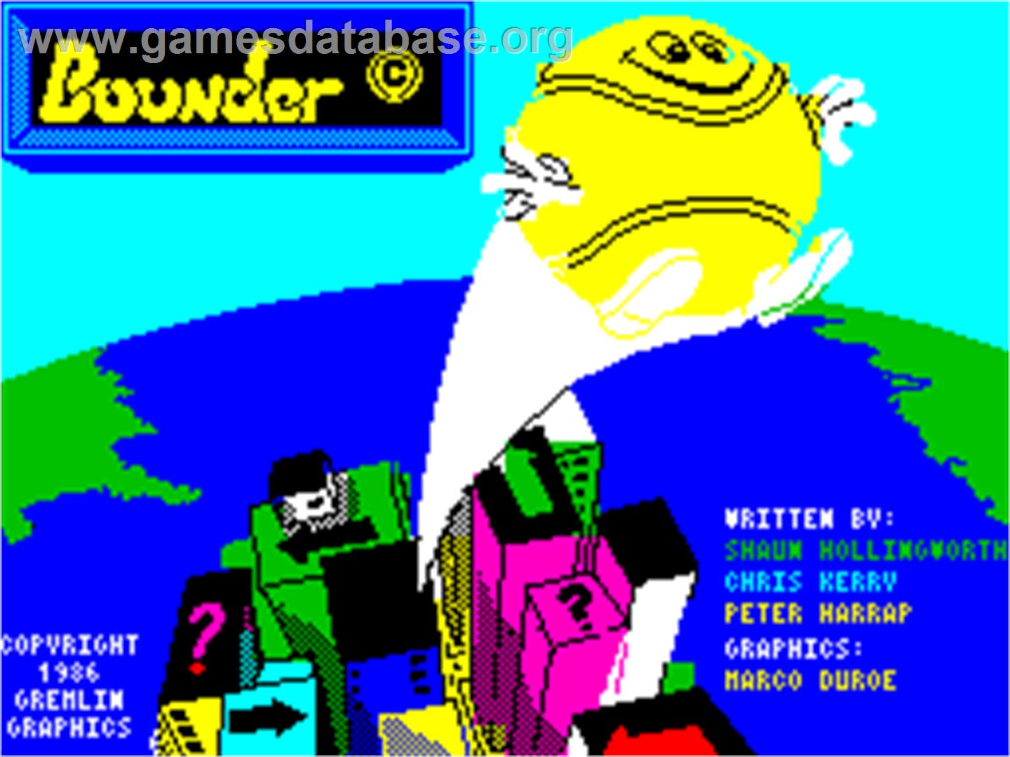 Bounder - Sinclair ZX Spectrum - Artwork - Title Screen
