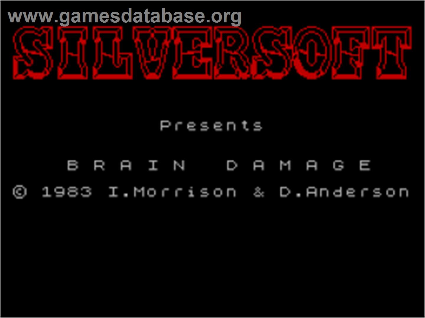 Brain Damage - Sinclair ZX Spectrum - Artwork - Title Screen
