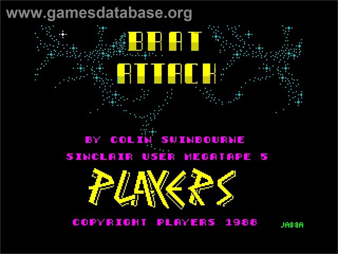Brat Attack - Sinclair ZX Spectrum - Artwork - Title Screen